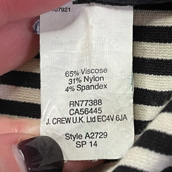 Madewell Swivel Ponte Black White Stripe Pattern Straight/ Pencil Skirt Size 0 - Picture 5 of 5